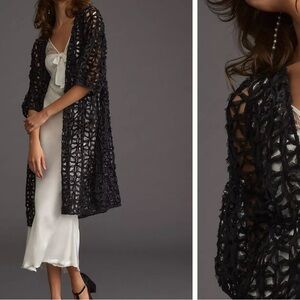 By Anthropologie Textured Cutout Duster